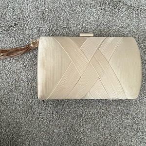Champagne color evening clutch